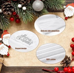 <span class=keywords><strong>Asciugamano</strong></span> natalizio personalizzabile 100% cotone Terry 120g Stock bianco con motivo sportivo ricamato - Product Image 3