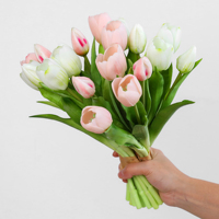 Vente en gros d'usine, bouquet de tulipes en PU au toucher réel de 30 cm, tulipes artificielles en bouquet pour mariage, décoration florale pour la maison