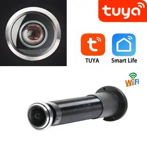 Tuya Wi-Fi Cat Eye grand Angle Fisheye Anti-vol porte Peep Hole porte sans fil oeil HD 1080P sonnette caméra intelligente