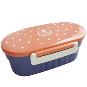 Lonchera Bento de una sola capa, de plástico, con diseño de puntos, de 501-800 ml, apta para microondas, para estudiantes - Product Image 2