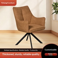 Chaise de salle à manger pivotante de designer italien minimaliste avec accoudoirs, siège individuel, mobilier de maison