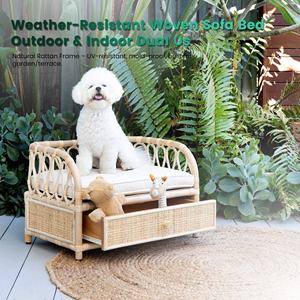 Cama para mascotas de ratán Natural con patrón sólido hecho a mano de alta calidad, sostenible y ecológica, fabricada en la fábrica de Vietnam - Product Image 2