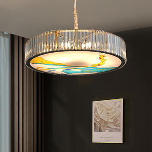 Luminaire décoratif Salon Chambre à coucher Décoration ronde de plafond Lustre moderne en cristal coloré - Product Image 3