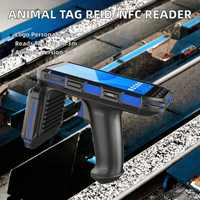 Lector de Etiquetas Portátil para Animales Vanch UHF RFID/NFC ISO 15693, 865~868MHz/902~928MHz/13.56MHz, Microchip de PVC, Material Negro, Android 9.0