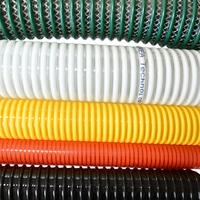 Tuyau d'aspiration en PVC flexible noir ondulé léger de 22, 24 pouces (4,250 mm), 2 pouces (70 mm), 6 pouces (30 mm), 10 pouces (250 mm) pour l'eau