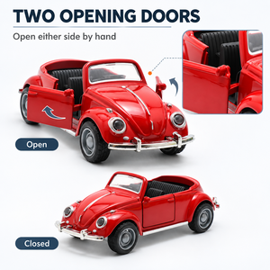 Precio de Fábrica: <span class=keywords><strong>Coche</strong></span> de Juguete Clásico Vintage Beetle Convertible de Metal Fundido a Presión 1:36 con Puertas Abribles, Retro, para Niños - Product Image 5