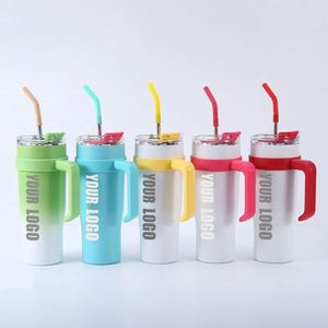 Hot Selling <b>Large</b> Capacity Portable Straw <b>Cup</b> 304 Stainless Steel Vacuum Flask Custom Water Bottle Event Gift with Custom logo - Product Image 1