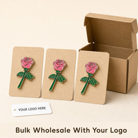 Broche personnalisée en émail souple motif rose, en alliage de zinc et laiton, vente en gros, OEM, ODM, marque privée