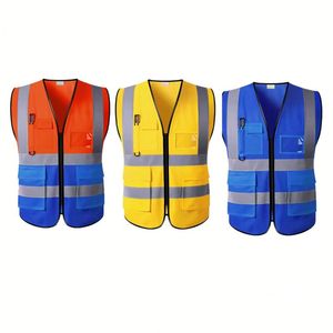 Gilet réfléchissant haute visibilité, vêtements de travail jaunes et oranges pour une visibilité accrue - Product Image 1