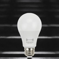 Ampoule LED A60/A19 pour éclairage intérieur 9W 12W AC avec détecteur de mouvement en plastique E27/E26, détection corporelle humaine, lumière de bureau