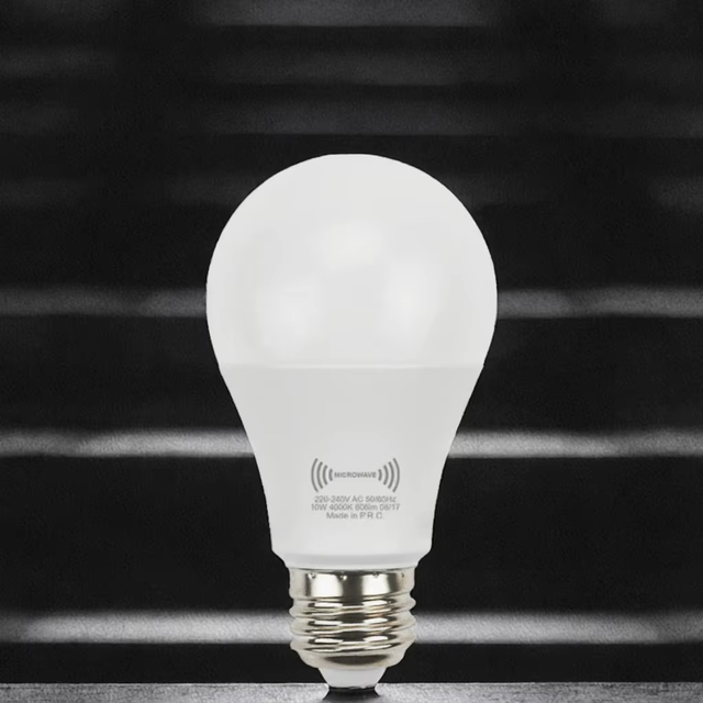 A60/A19 LED Bulb Indoor Lighting 9W 12W AC Motion Sensor Plastic E27/E26 Human Body Sensing Office Light