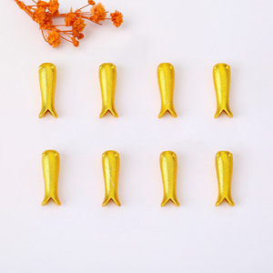 Gold Plated Carp Shape Jewelry Findings For <b>Bracelet</b> Making DIY Accessories <b>Copper</b> Material 8 Pieces - Product Image 1