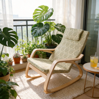 Fauteuil à bascule Poang incurvé, style nordique, simplicité, massage, confortable et abordable, en bois courbé, pour appartement, chambre et salon