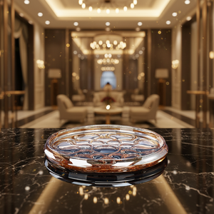 37.8cm amber hollow flat Home Decoration Wedding crystal glass Candy Storage Container Glass Candy fruit bowl - Product Image 4