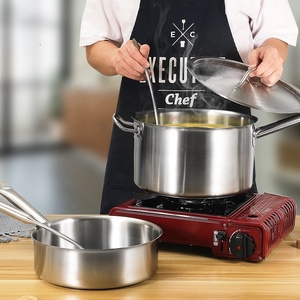 Casserole en acier inoxydable antiadhésive de grande capacité personnalisée, diamètre 30 cm, une seule oreille, compatible induction, passe au lave-vaisselle, tout - Product Image 5