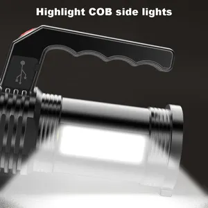 하이라이트 야외 휴대용 대형 손전등 토치 LED COB Searchlights 작업 스포트 라이트 산업