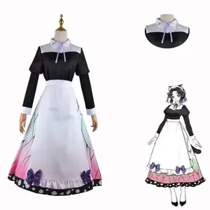 2024 Halloween Natal Carnaval Suit Anime Kochou Shinobu Cosplay Traje Fancy Dress Maid Trajes Anime baratos