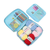 JP Bleu Cerise Diy Voyage Starter Crochet Crochet Ensembles Aiguille À Tricoter Et Laine Yarm Crochet Kit Pour Les Débutants