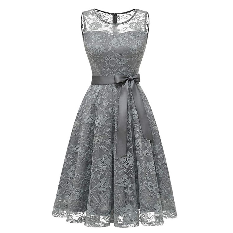Elegant Short Evening Bridesmaid Dresses with Detachable Belt Lace