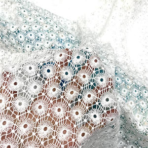 Fait à la main 3D Floral Soluble Tissu Broderie Blanc Dentelle Tissu et Français Tulle Dentelle Tissu Africain Dentelle Fille Robe - Product Image 1