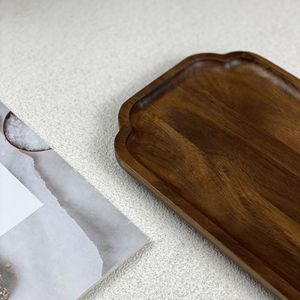 Acacia Wood <b>Tea</b> <b>Tray</b> Suzhou Style Octagonal 25cm 30cm Solid Color Serving <b>Tray</b> For <b>Tea</b> Coffee Dessert Hotel Use - Product Image 1