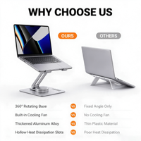Support d'ordinateur portable réglable en alliage d'aluminium, pliable, portable, ergonomique, pour bureau d'entreprise, vente en gros, OEM, en vrac