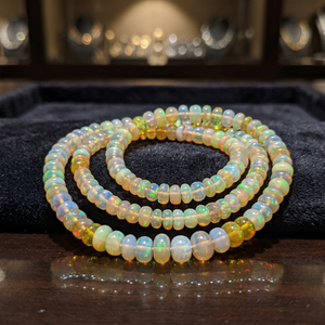 Smooth Ethiopian Welo <b>Fire</b> Opal AAA+ Grade Rondelle Bead 5-<b>7</b> mm 16-inch Crystal Lampwork & Glass Bead 59.85 Carat - Product Image 3