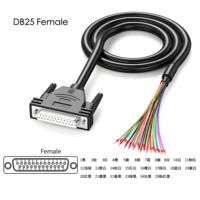 Cable JSIS-8234 OEM/ODM de 1.8M, RS485 DB25 Hembra, Blindado, con Cubierta de PVC, Conductor de Cobre Estañado, Cable Único para Computadora