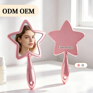 2026 Creative plastic portable hole-hanging handheld <strong>mirror</strong>, five-pointed <strong>star</strong> handheld small <strong>mirror</strong> - Product Image 1