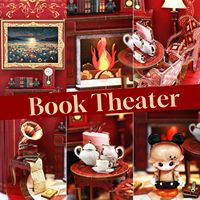 Libro de Teatro DIY: Maqueta de Casa Pequeña, Rompecabezas de Bloques de Madera 3D, Juguete de Libro Vertical, Adornos Decorativos, Regalo Festivo para Todas las Edades