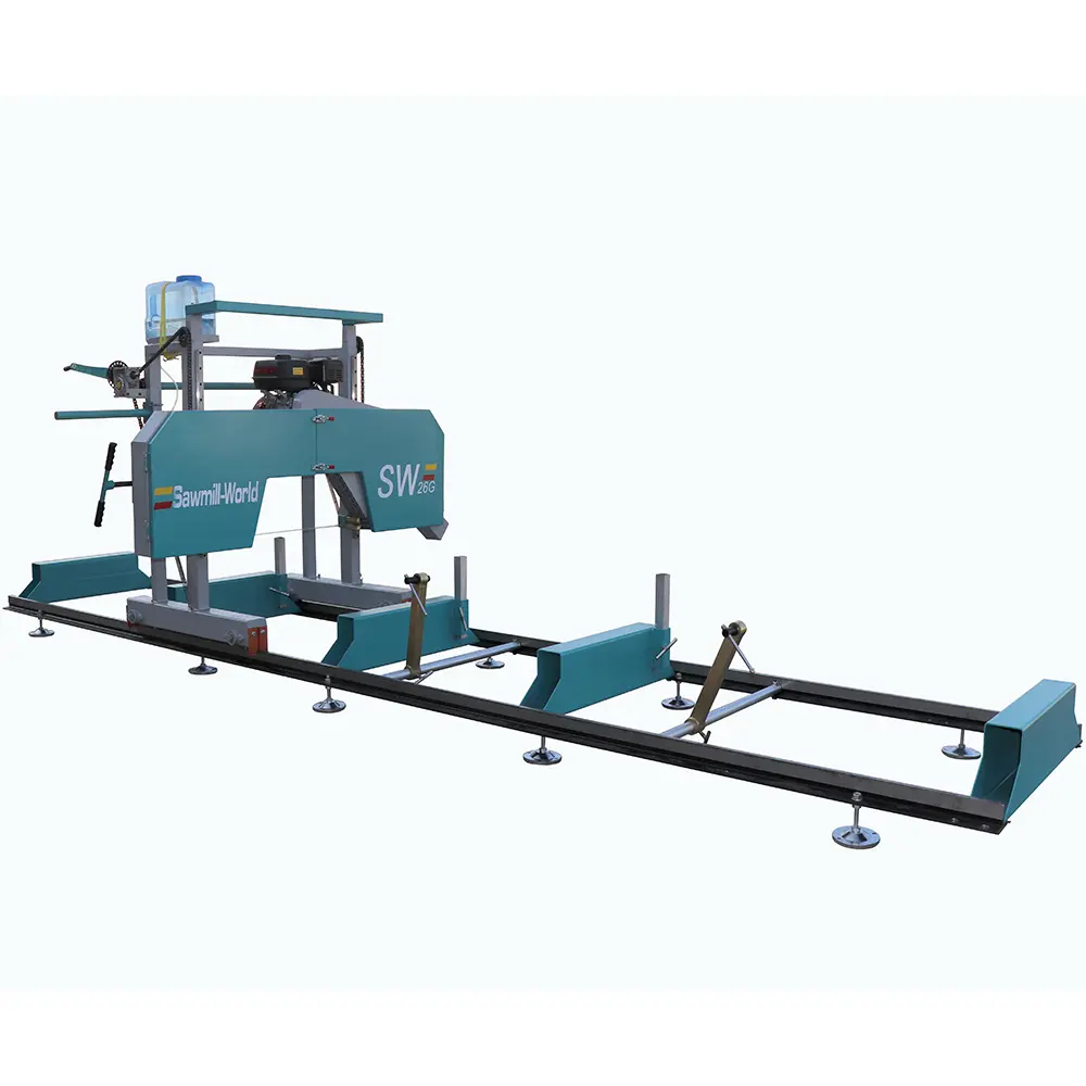 Long Log Cutting Machine Portable Horizontal Band Saw Mill Cutting Timber