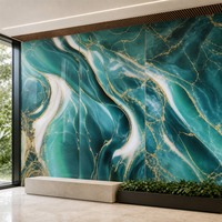 Panneau décoratif en PVC marbré classique européen avec revêtement UV, finition brillante, imperméable, imprimé à fines veines, pour usage hôtelier et domestique, commerce
