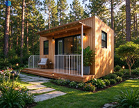 Rumah Prefab Panel Sandwich Ukuran Khusus 20ft, Rumah Mobile Bongkar Pasang untuk Vila & Bar Rumah