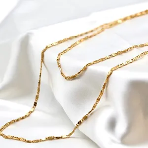OEM Gold Flat Link Chain Metall Bulk Chain Halskette für DIY Schmuck herstellung Supplies Chain Findings Zubehör
