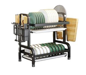 Rangement de cuisine moderne à double couche Shelfk Main Stander avec 2/3 niveaux Rangement de paniers d'armoire pour la cuisine - Product Image 1