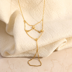 Pulsera de Cadena con Diseño de Estrella Geométrica, Chapada en Oro de 18k, Aleación de Zinc, Joyería de Moda para Mujer - Product Image 3