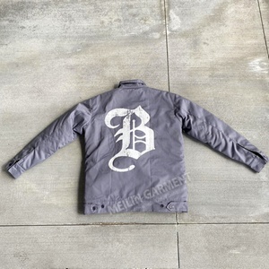 Clothing Custom Logo and Design High Quality Distress Heavy Duck <b>Canvas</b> <b>Jacket</b> Casual Zip up <b>Work</b> <b>Jacket</b> Men - Product Image 4