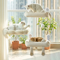 Lit de fenêtre de luxe pour chat, arbre à chat suspendu, avec grandes ventouses amovibles, mousse stable et rembourrage en coton PP, fabrication OEM ODM