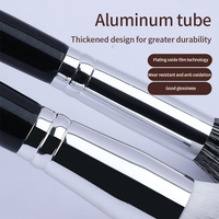 Pinceau à maquillage de luxe en poils d'animaux naturels, tube en aluminium, manche en bois massif, pinceaux à maquillage professionnels