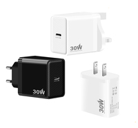 Chargeur rapide 30W PD QC5.0 avec prises EU/US/GB/UK pour écouteurs de téléphone portable USB-C d'entrée de Watch-220V intelligent