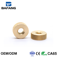 Knurled Brass Hand Tighten Nut Brass Threaded Insert Nut M6 M8 Copper Fastener Nuts for Electronic Equipment Hardware Assembly
