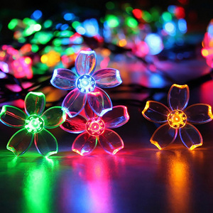 Hot Sale Outdoor <strong>Solar</strong> Cherry Blossom <strong>Flower</strong> Christmas <strong>String</strong> Led Rope <strong>Light</strong> 5 Meter 10 Led for Wedding Decoration - Product Image 2