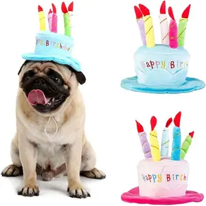 New Arrival Comfortable And Easy Clean 5 Candles Design Party Custom Accessory Adorable Dog Cat Birthday Cake Hat