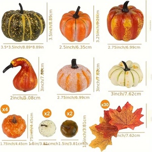 Ensemble de décorations d'<span class=keywords><strong>Halloween</strong></span> 2026 : Citrouilles et feuilles d'érable artificielles pour la décoration de meubles de Noël et de Thanksgiving - Product Image 4