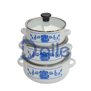 Batterie de cuisine émaillée <span class=keywords><strong>en</strong></span> <span class=keywords><strong>fonte</strong></span> de 14/16/<span class=keywords><strong>18</strong></span>/20/22/24 <span class=keywords><strong>cm</strong></span> personnalisée, ensemble de 6 pièces, vaisselle <span class=keywords><strong>en</strong></span> émail, casserole - Product Image 2