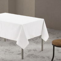 Nappe carrée personnalisable en polyester blanc tissé, résistante aux plis, réutilisable, 180 GSM, 60*102 pouces, pour cuisine (6 pieds) - Vente en gros