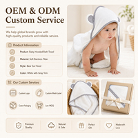 Serviette de bain à capuche pour bébé en bambou de haute qualité, durable, séchage rapide, divers motifs mignons, 75*75cm, 90*90cm