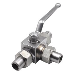 บอลวาล์วไฮดรอลิกเชื่อม3ทาง KHB3K สแตนเลส PN500 6000Psi 50Mpa 31.5Mpa สำหรับน้ำ304 - Product Image 2