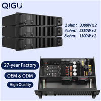 Amplificateur de puissance 3300W x 2 (2 ohms) 2350W x 2 (4 ohms) 1300W x 2 (8 ohms) Amplificateur de son numérique de classe D à 2 canaux pour enceintes