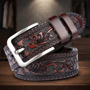 Best Selling Genuine <b>Cow</b> Hide Square 3D Design Pin Buckle Men's Vintage Premium Quality Eco-Friendly Waterproof Custom Belt - Product Image 1